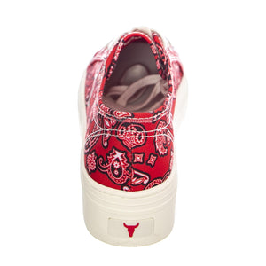 Womens Ruby Bandana Shoes - Red - Scarpe Stringate Profilo Basso Donna Rosse WSPRUBY-REDB  WINDSOR SMITH 