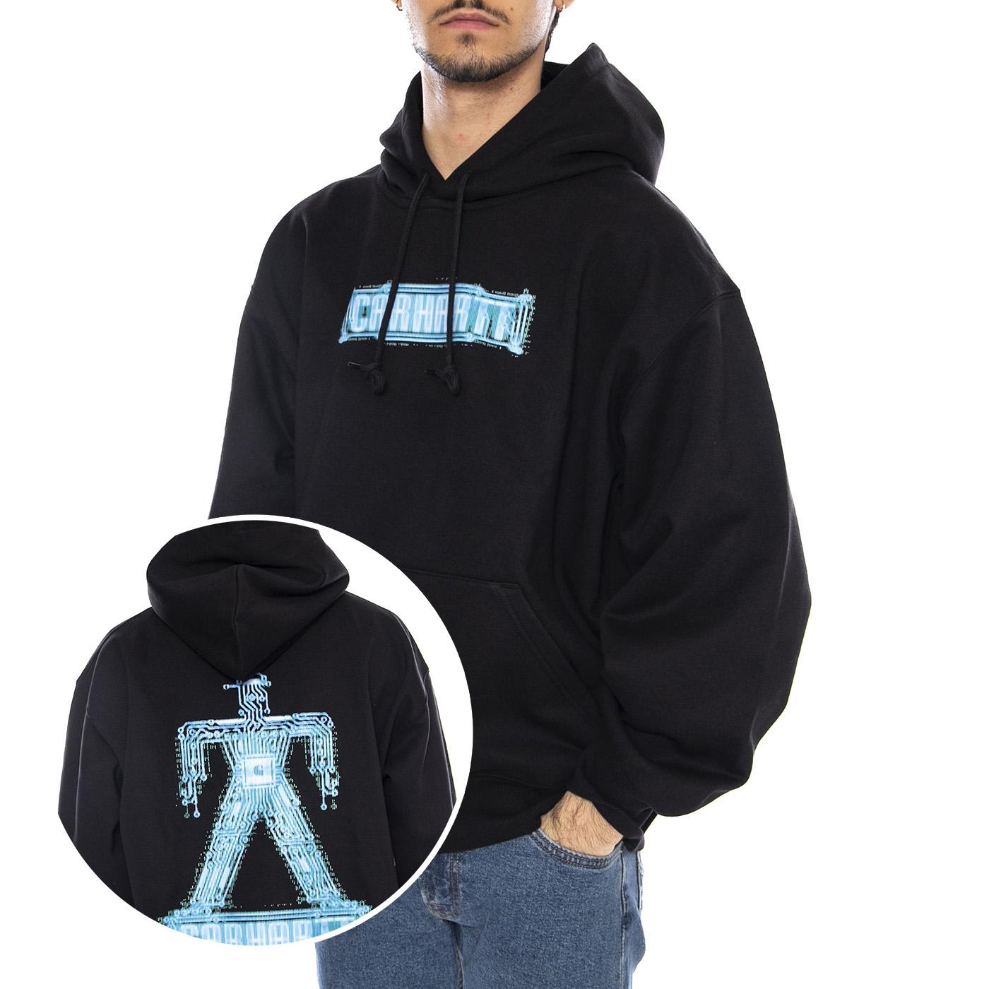 Hooded Electric Boogie Sweat Black- Felpa con Cappuccio Uomo Nera I035610.89XX . CARHARTT WIP 