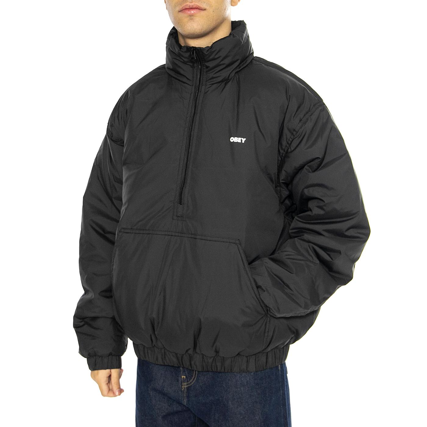 Studio Mock Neck Anorak Black - Giacca Uomo Nera 121800544-BLK  OBEY 
