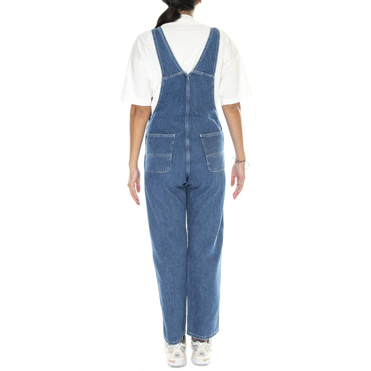 W' Bib Overall Straight Blue /stone washed - Saolpette Denim Jeans Donna Blu I031250.0106 . CARHARTT WIP 