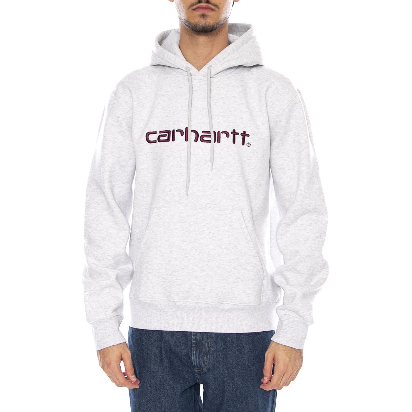 Hooded Carhartt Sweat Ash Heather / Rondo - Feklpa con Cappuccio Uomo Grigia I030547.38HXX . CARHARTT WIP 