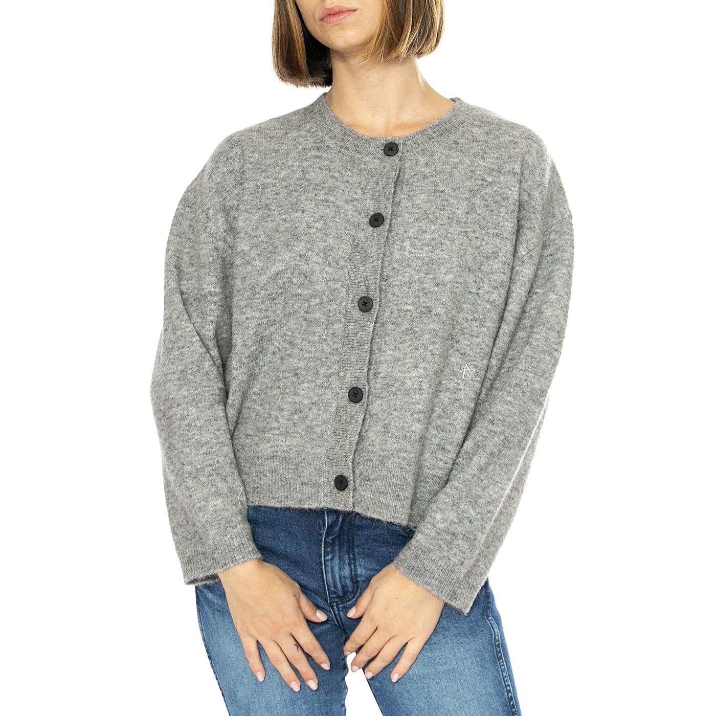 Erna Grey Melange - Cardigan Donna Grigio 331300-112  ELVINE 