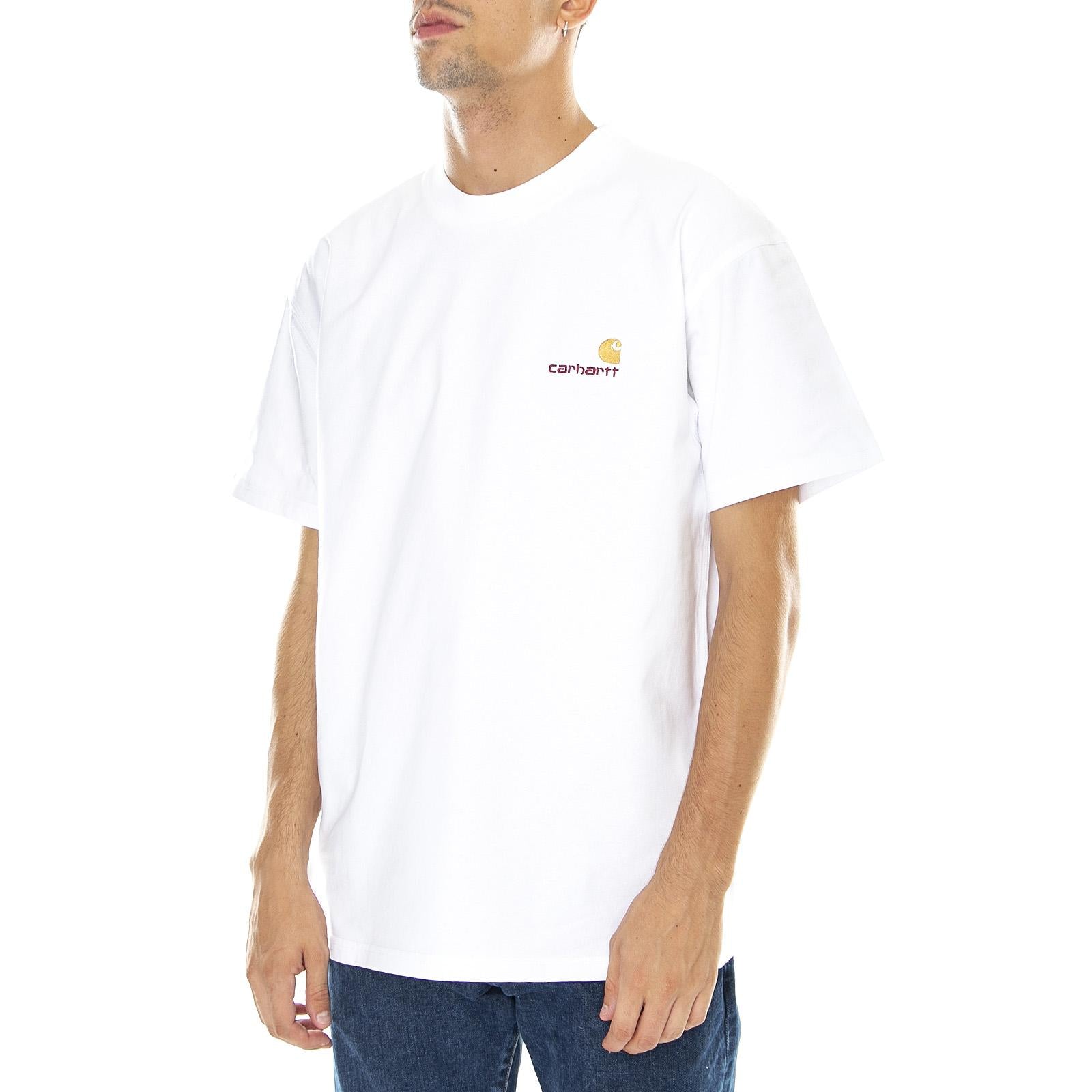 S/S AMERICAN SCRIPT T-SHIRT WHITE - Maglietta Girocollo Uomo Bianca I029956 02XX CARHARTT WIP 
