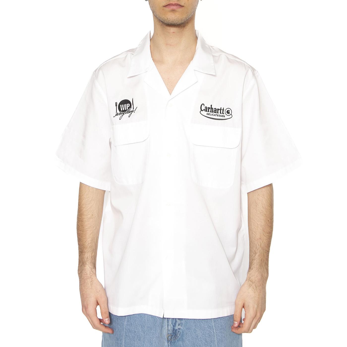 S/S Deli Shirt White / Black - Camicia Maniche Corte Uomo Bianca I034738.00AXX  CARHARTT WIP 