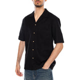 NILIO_MS SHIRT - Chemise Manches Courtes Homme Noire ELVINE