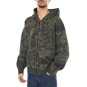 Hooded Benton Sweat Jacket Camo Combi, Green - Felpa con Cappuccio Uomo Multicolore I035437.38TGD  CARHARTT WIP 