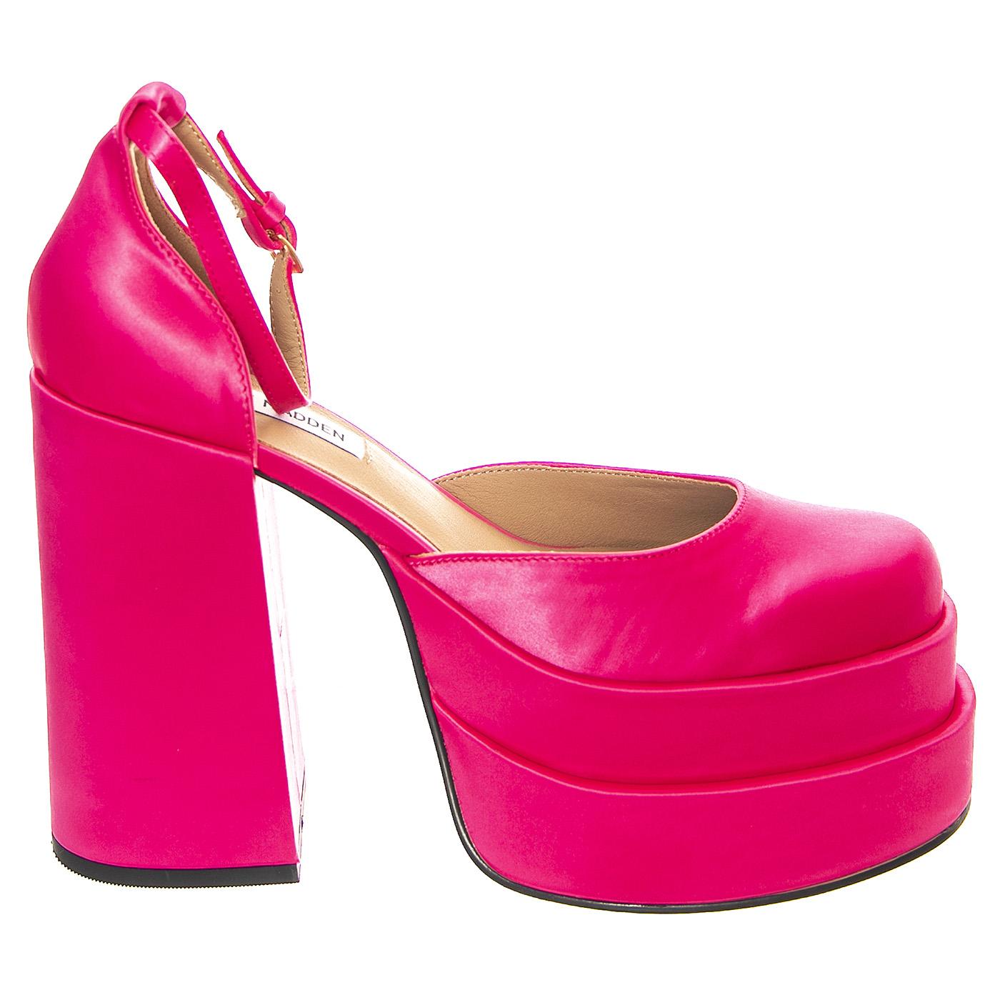 CHARLIZE PNK SATIN - Sandali con Tacco Quadrato e Plateau Donna Rosa SM-CHAR28S1PNK . STEVE MADDEN 