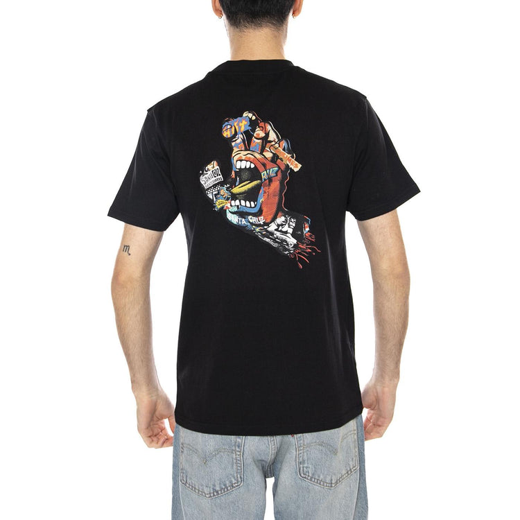 COLLAGE HAND T-SHIRT - Maglietta Girocollo Uomo Nera SCA-TEE-13251 BLK SANTA CRUZ 