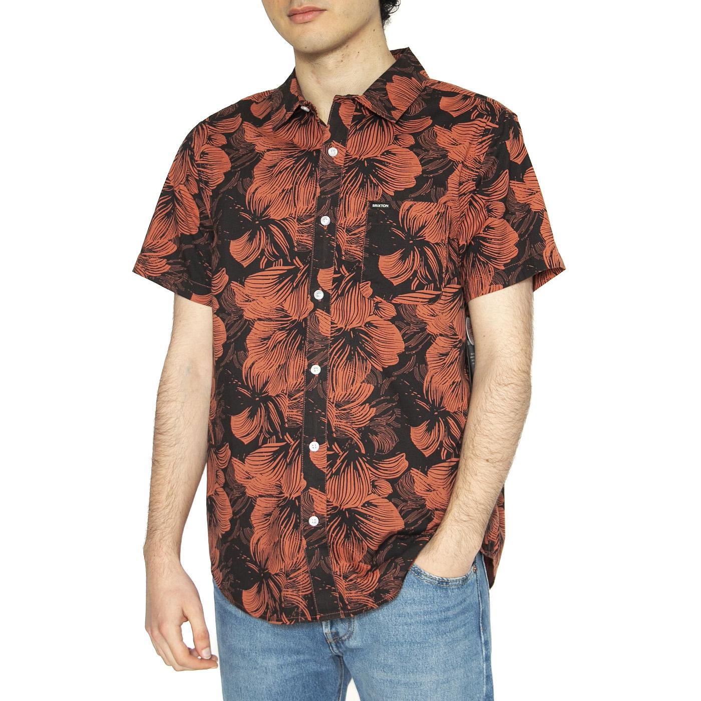 Charter Print S/S WVN - Camicia Maniche Corte Uomo Multicolore 01218-WHBTF . BRIXTON 