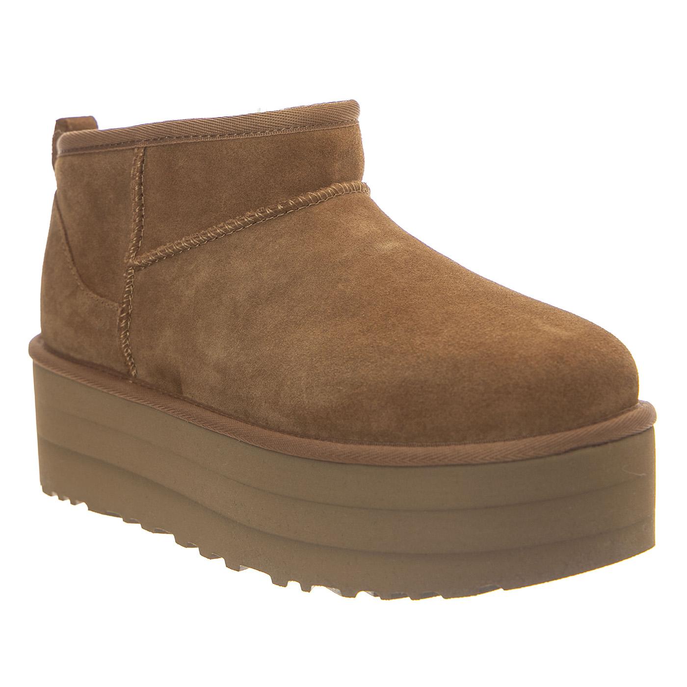 W Classic Ultra Mini Platform Chestnut - Stivaletti Donna Marroni 1135092-CHE . UGG 