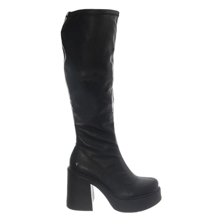 GOODBYE BLACK DRESS STRETCH PU - Stivali Alti Donna Neri WSSGOODBYE-BLK . WINDSOR SMITH 