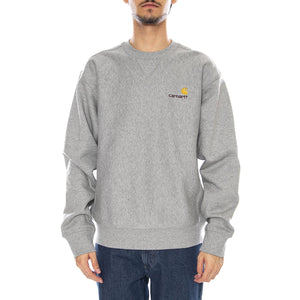 American Script Sweat Grey Heather - Felpa Girocollo Uomo Grigia I025475.V6XX  CARHARTT WIP 