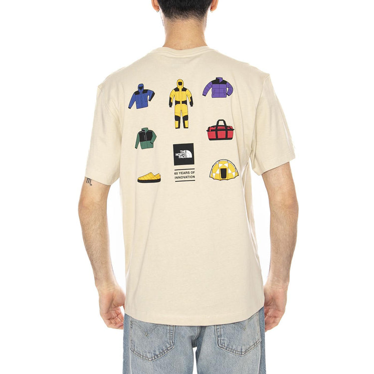 M ICON CEL RG SS TEE - Maglietta Girocollo Uomo Beige NF0A8GAS DOM1 THE NORTH FACE 