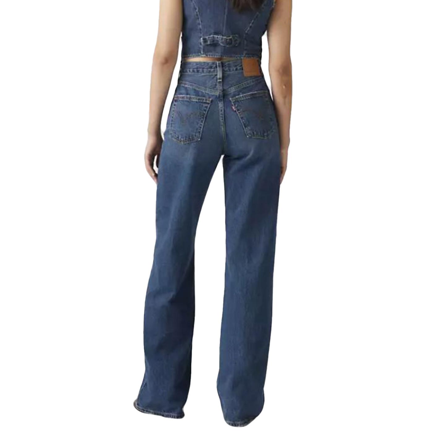 RIBCAGE WIDE LEG POLAR PERIMETER - Pantaloni Denim Jeans a Zampa Donna Blu A6081 0012 LEVIS 