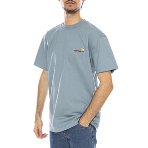 S/S American Script T-Shirt Citadel - Maglietta Girocollo Uomo Blu Medio I029956.33EXX  CARHARTT WIP 