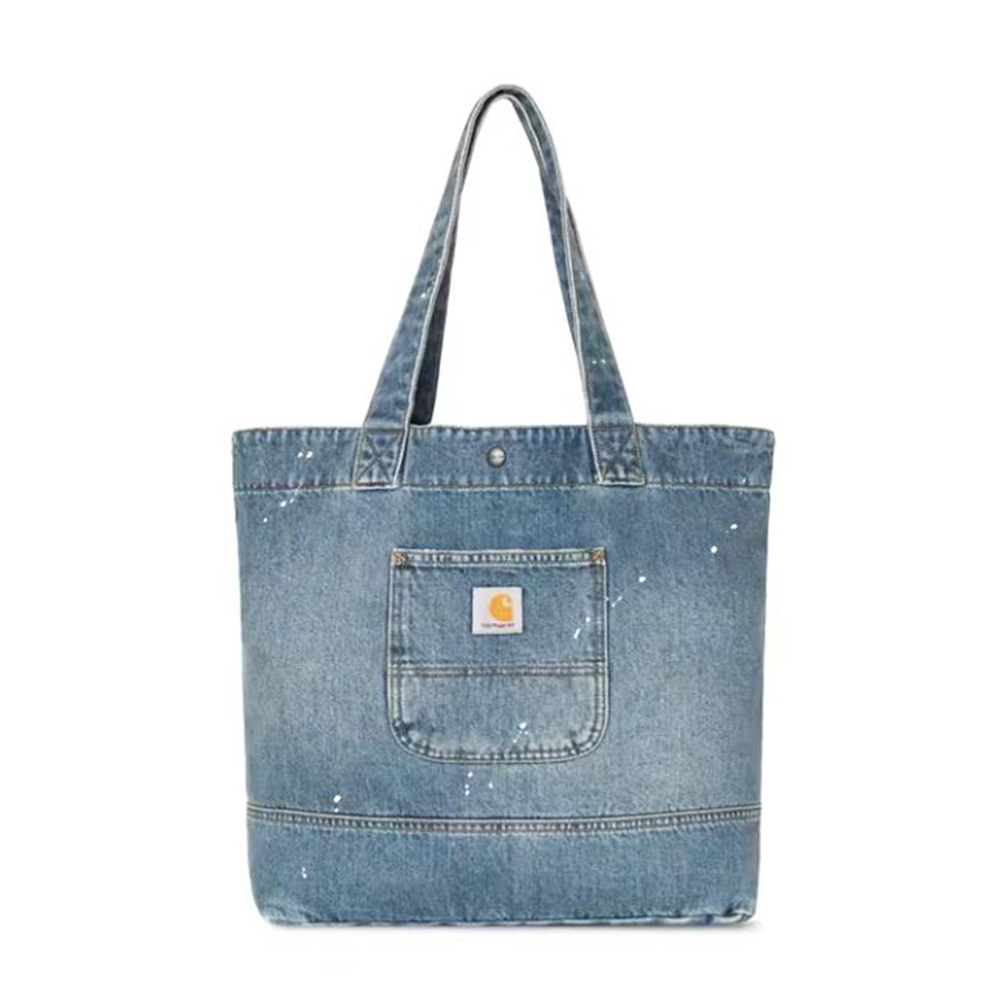 DENIM TOTE BLUE - Borsa Tote Shopping Denim Jeans Blu I037032 01EJ CARHARTT WIP 