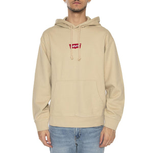 Relaxed Graphic PO Badge Batwing White P Neutral - Felpa con Cappuccio Uomo Beige 38479-0423  LEVIS 