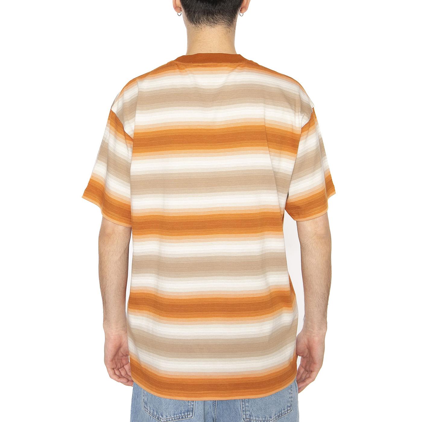 S/S Dashner T-Shirt Dashner Stripe, Pumpkin - Maglietta Girocollo Uomo Multicolore I034489.2Q3XX  CARHARTT WIP 