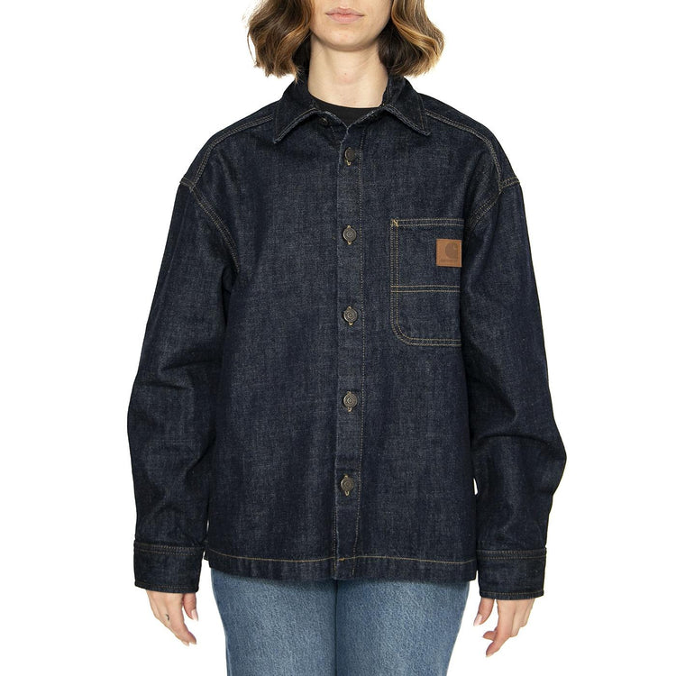 W' Lovilia Shirt Jac Blue - Camicia / Giacca Donna Denim Jeans Blu I034461.0102  CARHARTT WIP 