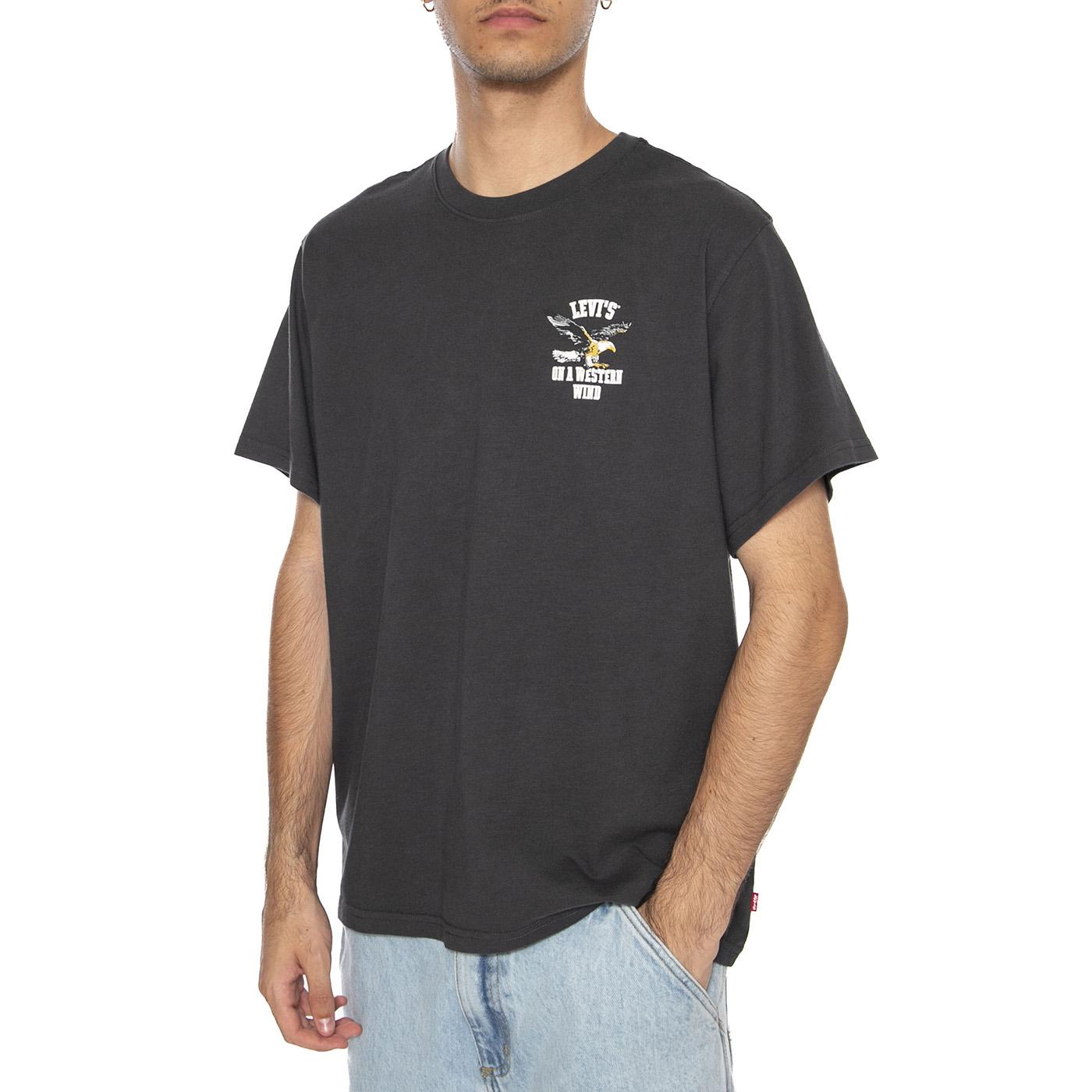 SS Relaxed Fit Tee Western Wind Eagle 1 Black - Maglietta Girocollo Uomo Nera 16143-2050 . LEVIS 