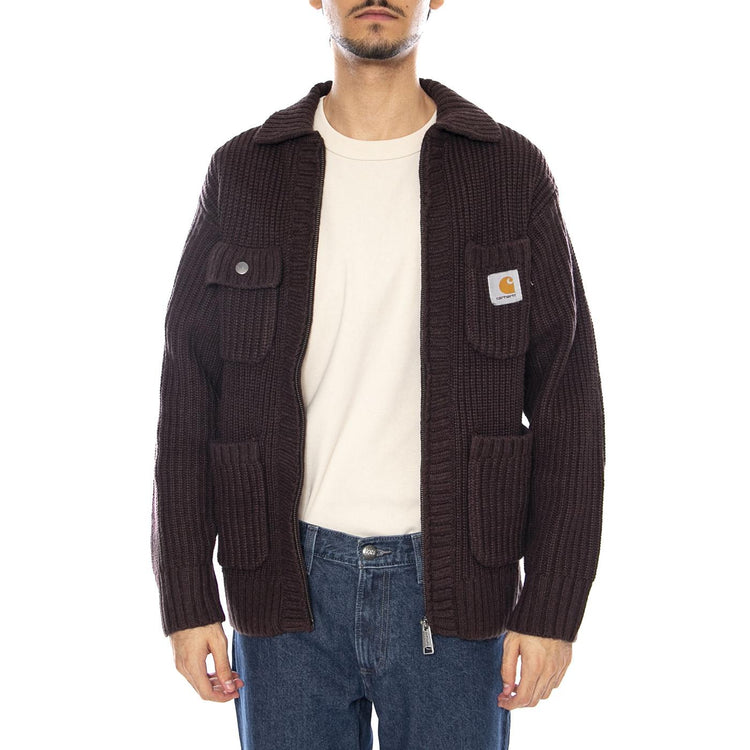 Chore Knit Jacket Palisander - Cardigan in Maglia Uomo Marrone I035399.33HXX  CARHARTT WIP 