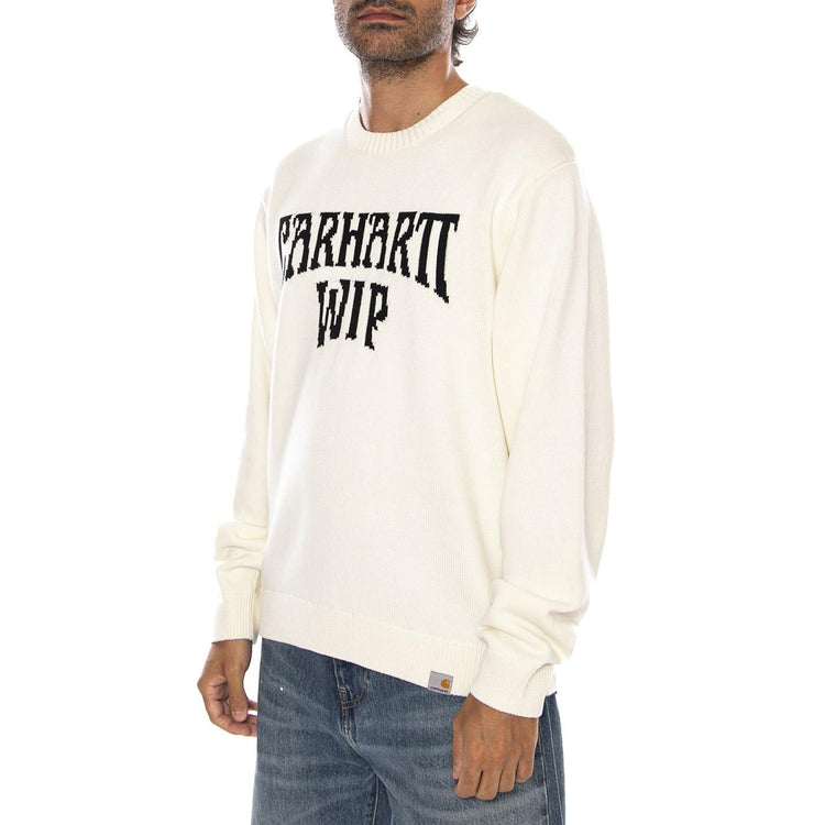 DECK SWEATER WAX / BLACK - Maglione Girocollo Uomo Crema I036847 0D3XX CARHARTT WIP 