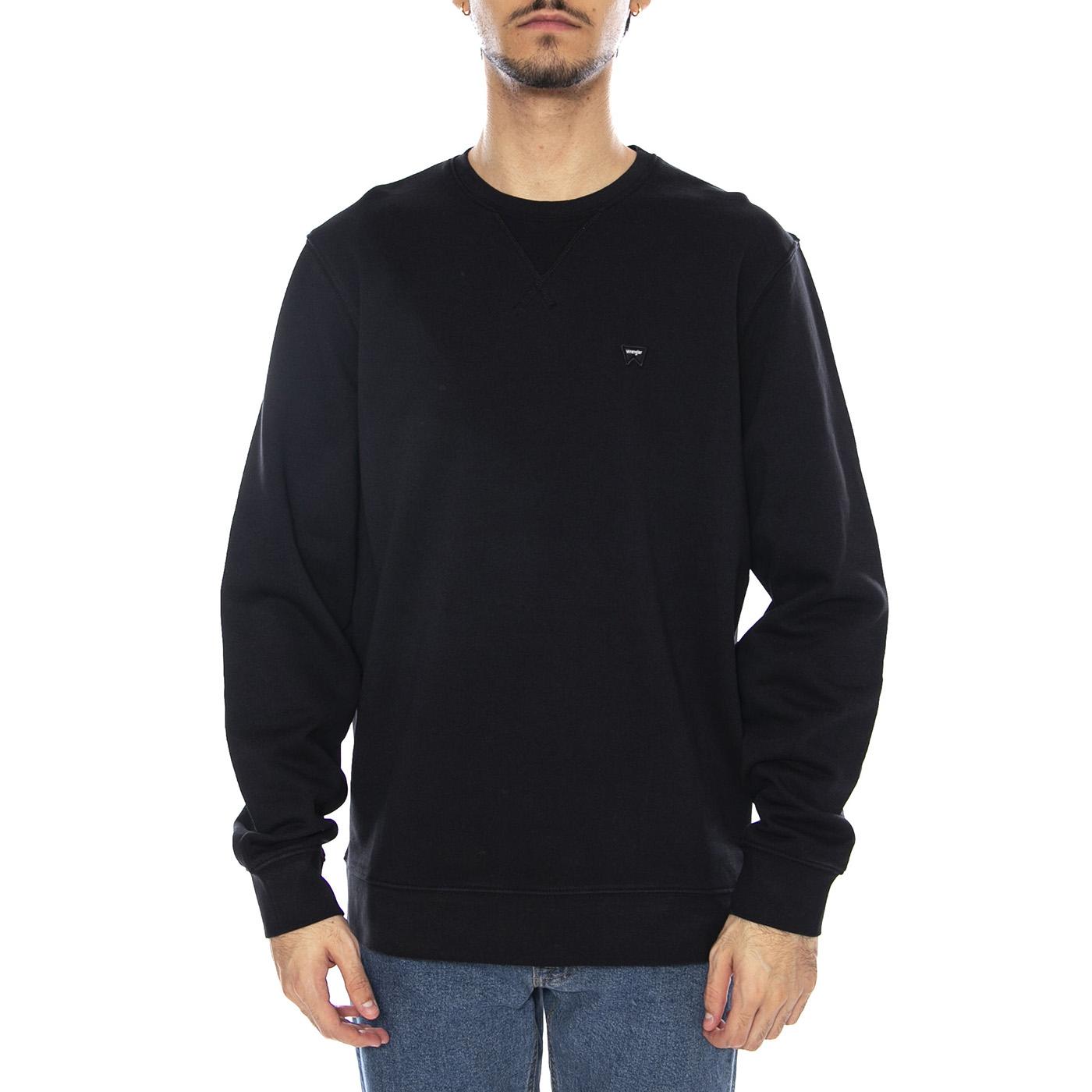 Sign Off Crew Black - Felpa Girocollo Uomo Nera 112350535 . WRANGLER 