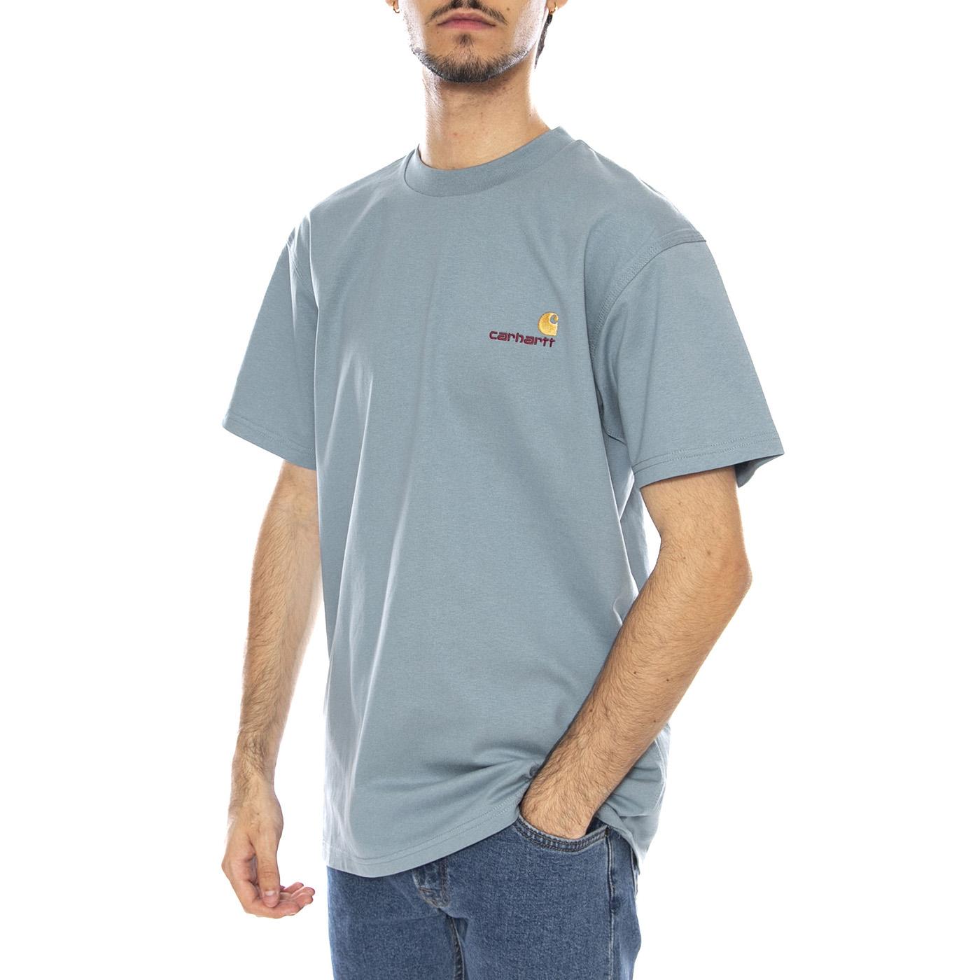 S/S American Script T-Shirt Citadel - Maglietta Girocollo Uomo Blu Medio I029956.33EXX . CARHARTT WIP 