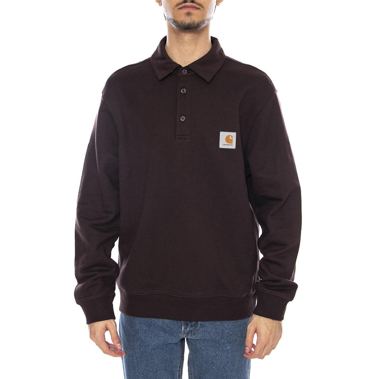 Polo Sweat Palisander - Polo Felpa Maniche Lunghe Uomo Marrone I035532.33HXX  CARHARTT WIP 