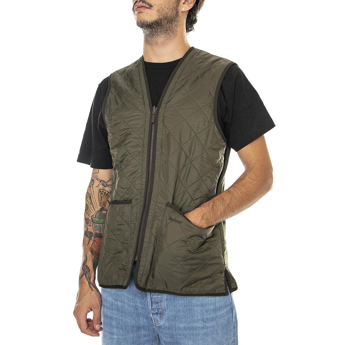 Polarquilt Waistcoat Zip Liner Olive - Giacca Smanicata Uomo Marrone FW22-MLI0002-OL91 . BARBOUR 