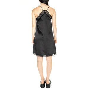 Vestido Corto Lencero Satinado Negro - Abito Donna Nero 41W/11244  WILD PONY 