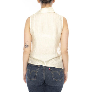 CAMISA TEXTURIZADA BLANCO ROTO ECRU - Top Donna Ecrù 61W/11241 ECR WILD PONY 