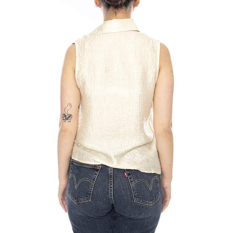 CAMISA TEXTURIZADA BLANCO ROTO ECRU - Top Donna Ecrù 61W/11241 ECR WILD PONY 