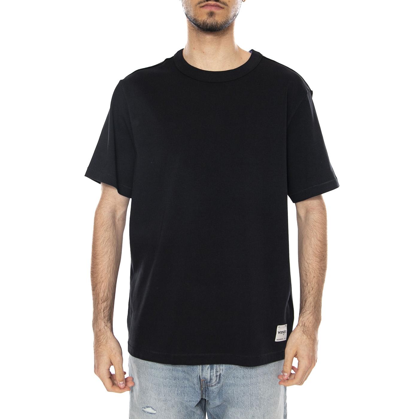 SS Solid Tee Black - Maglietta Girocollo Uomo Nera 112365120 BLK WRANGLER 