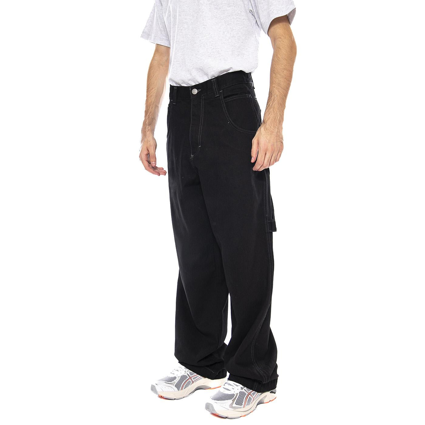 Pant Baggy T. Denim Doppio Black Var Nero - Pantaloni Denim Jeans Uomo Neri RED-L-2BLK-00N . BLUESKIN 