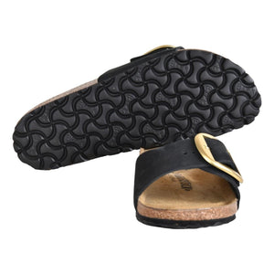 MADRID BIG BUCKLE BLACK NUBUCK LEATHER - Sandali Donna Neri 1023373 . BIRKENSTOCK 
