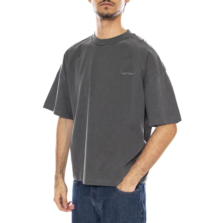 S/S Benton T-Shirt Graphite - Maglietta Girocollo Uomo Grigia I035590.87GD  CARHARTT WIP 