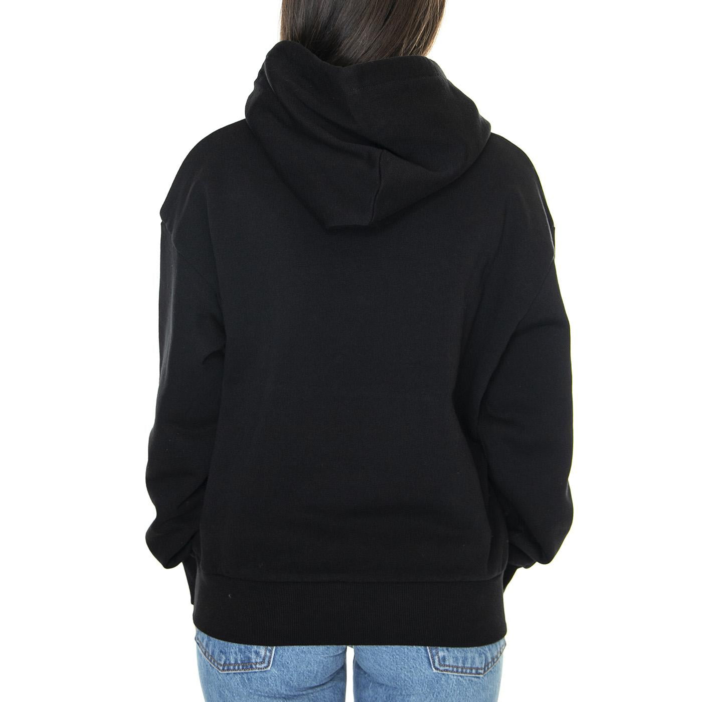 W' Hooded Casey Sweatshirt Black / Silver - Felpa con Cappuccio Donna Nera I032644.0M4XX . CARHARTT WIP 