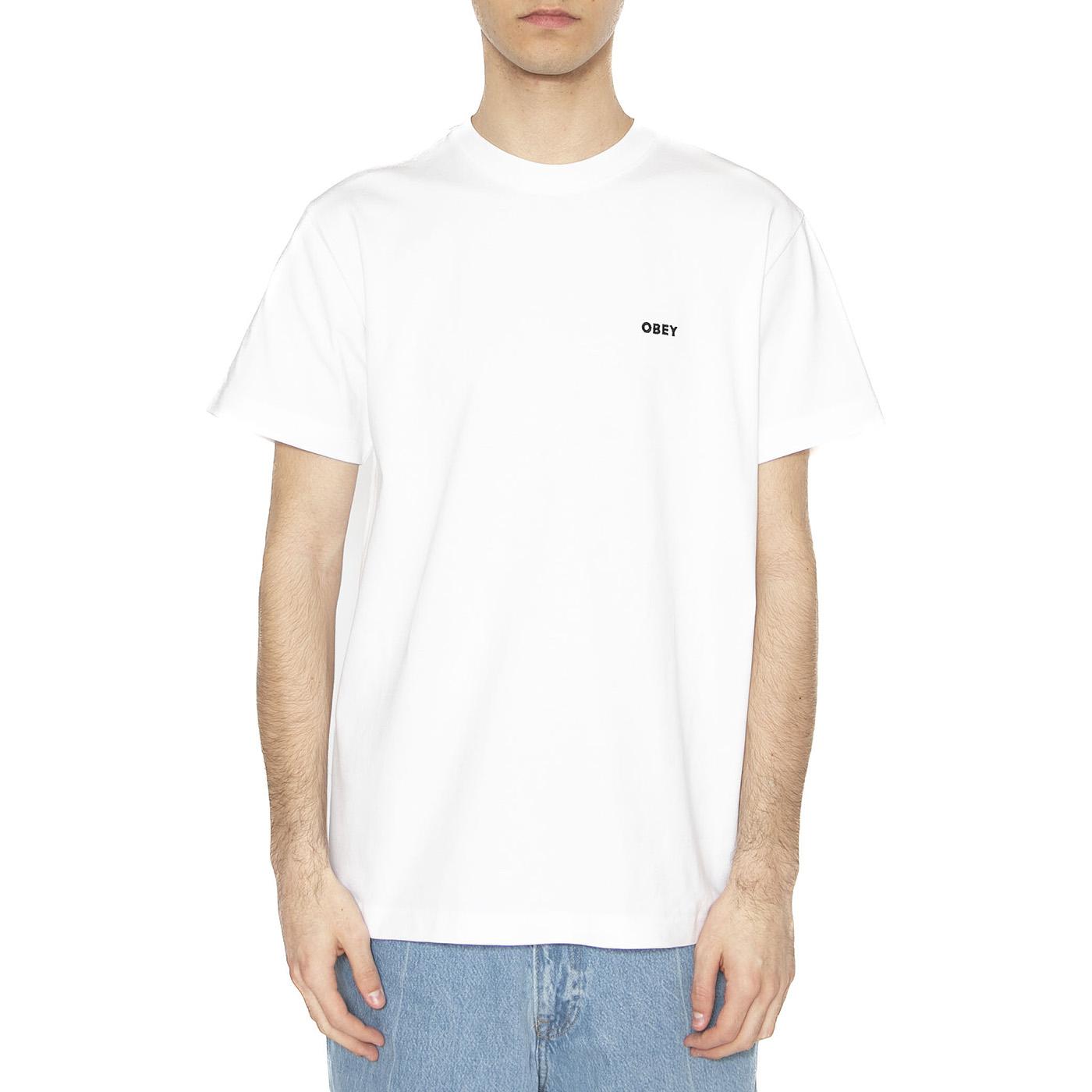 Established Works Bold Tee SS White - Maglietta Girocollo Uomo Bianca 131080365-WHT . OBEY 