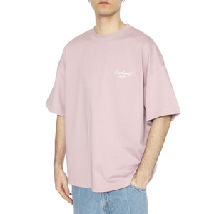 S/S Signature Script T-Shirt Hortensia / White - Maglietta Girocollop Uomo Viola I033828.2QSXX  CARHARTT WIP 