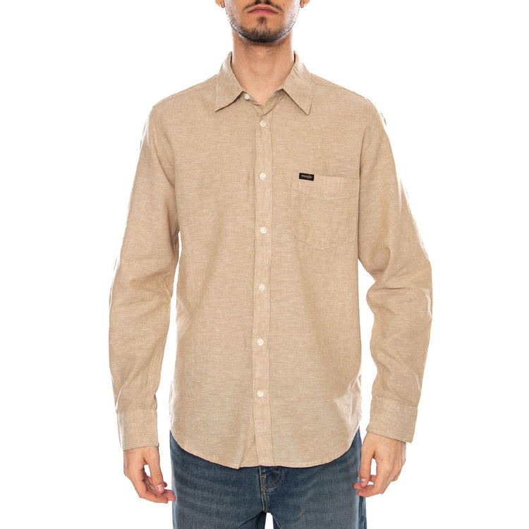 1 PKT SHIRT KELP - Camicia Uomo Beige 112378040 BRN WRANGLER 