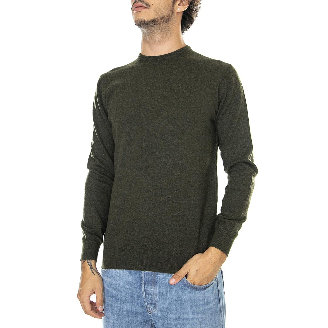 Essential Lambswool Crew Neck Seaweed - Maglione Girocollo Uomo Verde FW22-MKN0345-GN71 . BARBOUR 