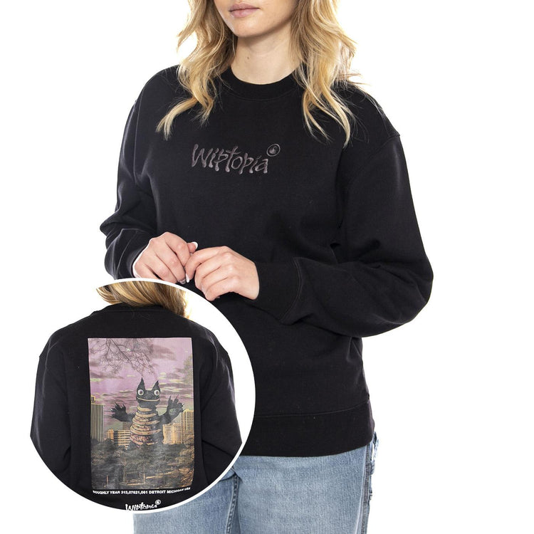 W Wiptopia Script Sweatshirt - Nera - Felpa Donna I035515_3F4_XX . CARHARTT WIP 
