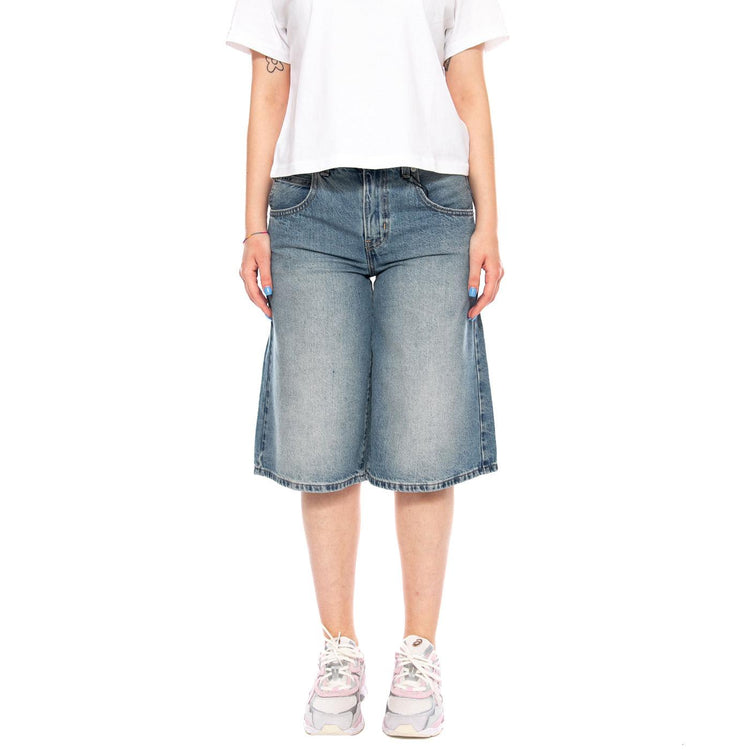 SUPER BAGGY JORTS DENIM JEANS - Bermuda Denim Jeans Donna Blu 005DT 0002 LEVIS 
