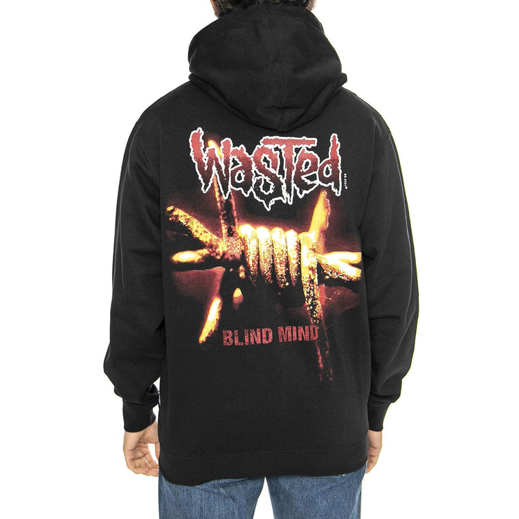 Hoodie Zip Blind Black - Felpa con Cappuccio Uomo Nera HOODIE ZIP BLIND - BLACK  WASTED PARIS 