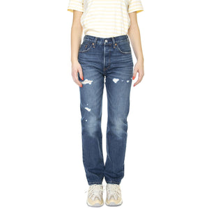 501 Jeans For Women New Life Dark Indigo Worn In - Pantaloni Denim Jeans Donna Blu 12501-0423  LEVIS 