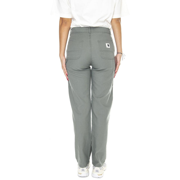 W' Pierce Pant Straight Smoke Green /rinsed - Pantaloni Donna Grigi I031554.1ND02  CARHARTT WIP 