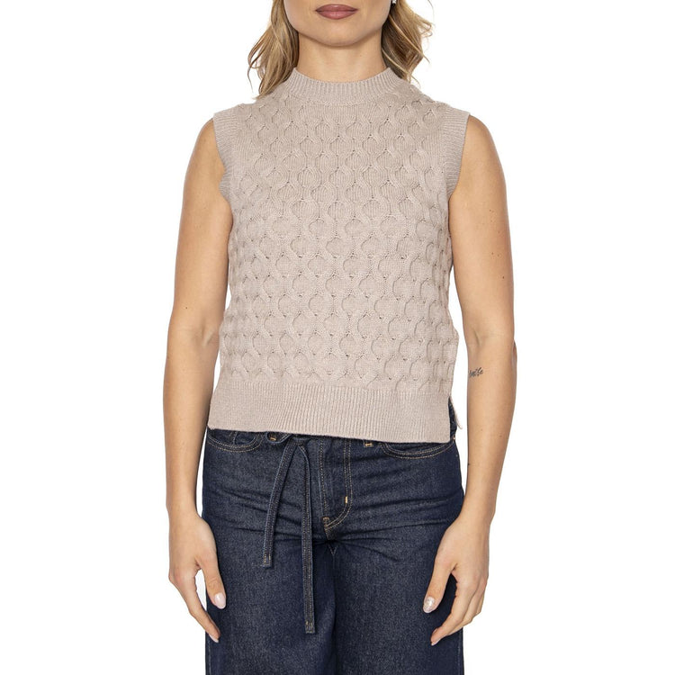 Bluebell Cable Vest Mid Oatmeal Heather - Canotta in Maglia Donna Beige 0012J-0000 . LEVIS 