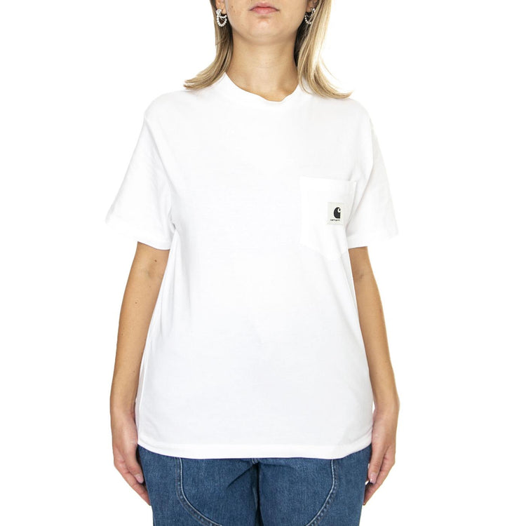 W' S/S Pocket T-Shirt White - Maglietta Girocollo Donna Bianca I032215.02XX  CARHARTT WIP 