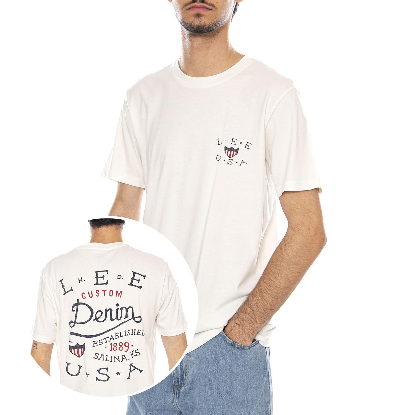 Essential Graphic Tee Ecru - Maglietta Girocollo Uomo Crema 112370518 . LEE 